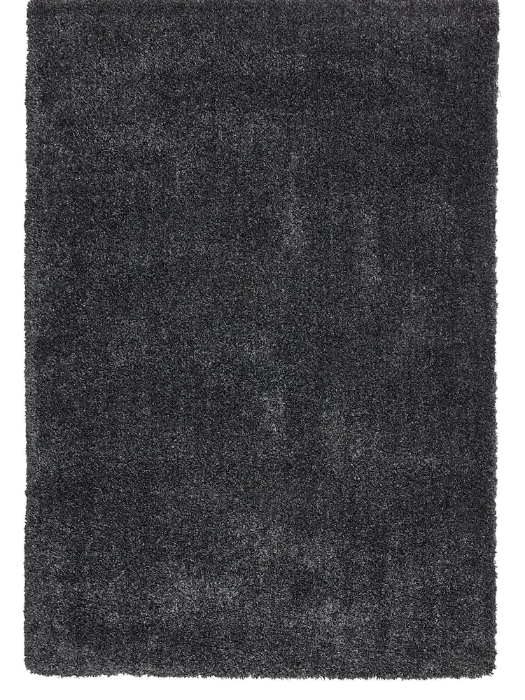 Think Rugs Dark Grey Sierra 9000 Plain Shaggy Rug - Image 2 of 5