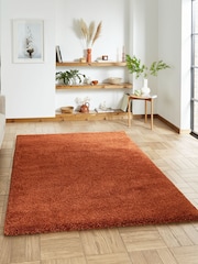 Think Rugs Terracotta Sierra 9000 Plain Shaggy Rug - Image 1 of 6