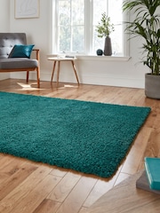 Think Rugs Jewel Green Sierra 9000 Plain Shaggy Rug - Image 2 of 6