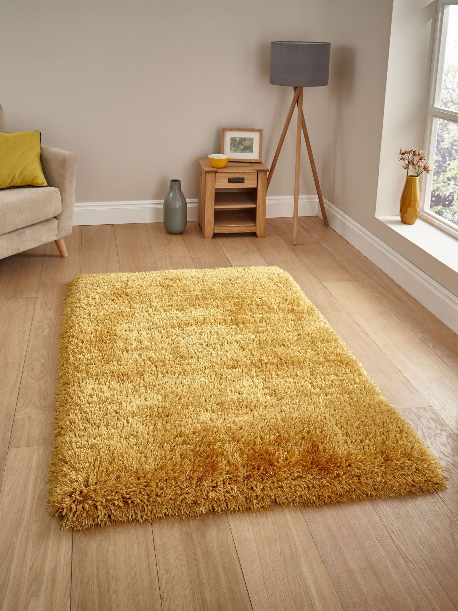 - Montana Yellow Shaggy Rug Rug 80X150Cm For The - Image 3
