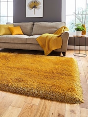 Think Rugs Yellow Montana Plain Shaggy Rug - Image 2 of 3