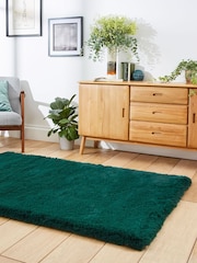 Think Rugs Jewel Green Super Teddy Plain Shaggy Rug - Image 2 of 6