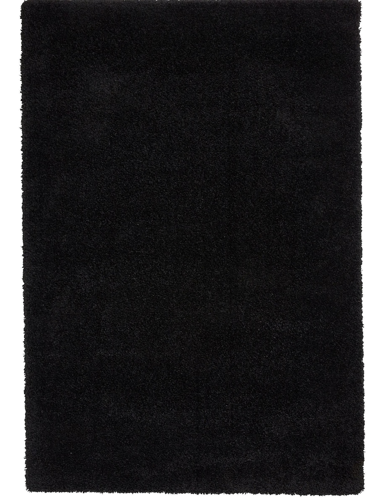 Think Rugs Black Sierra 9000 Plain Shaggy Rug - Image 2 of 5