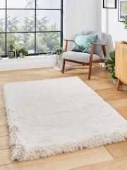 Think Rugs Beige Super Teddy Plain Shaggy Rug - Image 1 of 6