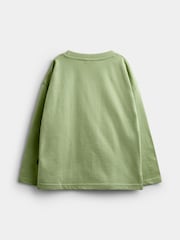 Jojo Maman Bébé Khaki Green Dino Appliqué Top - Image 3 of 5