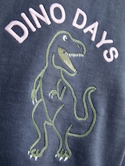 JoJo Maman Bébé Charcoal Grey Dino Removable Hood Hoodie - Image 6 of 6