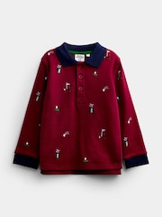 JoJo Maman Bébé Red Golf Embroidered Polo Shirt - Image 1 of 4