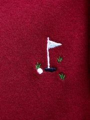 JoJo Maman Bébé Red Golf Embroidered Polo Shirt - Image 4 of 4