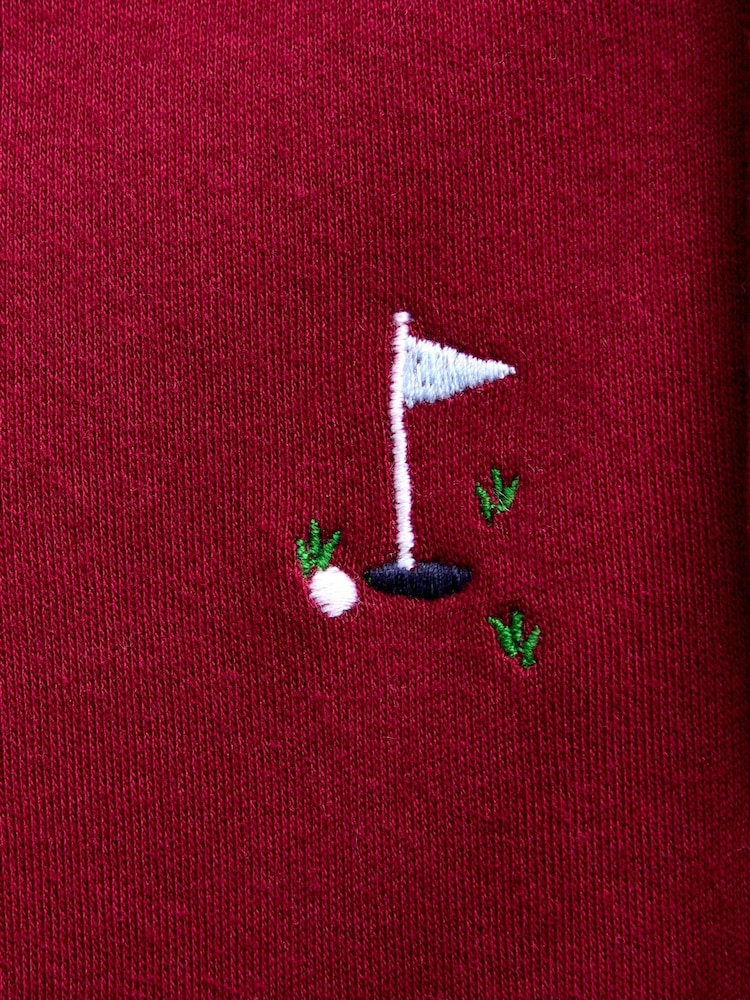 JoJo Maman Bébé Red Golf Embroidered Polo Shirt - Image 4 of 4