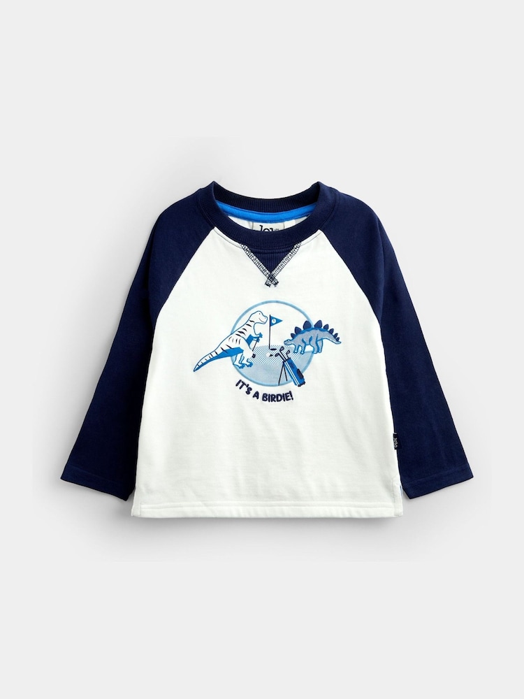 JoJo Maman Bébé Natural Dino Golf Printed Graphic Top - Image 1 of 4