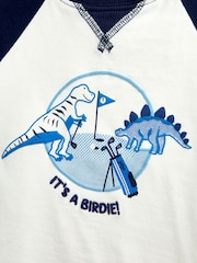JoJo Maman Bébé Natural Dino Golf Printed Graphic Top - Image 4 of 4