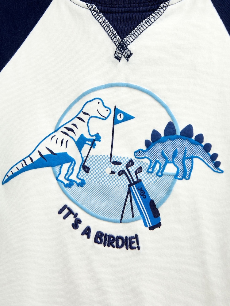 JoJo Maman Bébé Natural Dino Golf Printed Graphic Top - Image 4 of 4