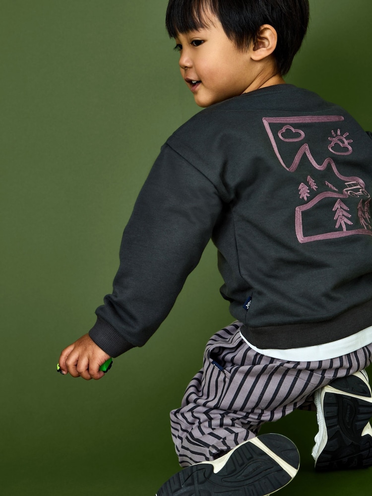 Jojo Maman Bébé 2-Pieces Sweatshirt & Strepen Joggingbroeken Set - Afbeelding 2 van 9 Jojo Maman Bébé 2-Pieces Sweatshirt & Strepen Joggingbroeken Set - Afbeelding 2 van 9