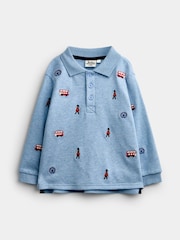JoJo Maman Bébé Light Blue London Guard Embroidered Polo Shirt - Image 1 of 4