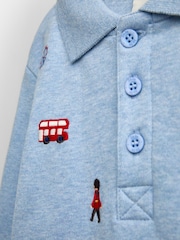 JoJo Maman Bébé Light Blue London Guard Embroidered Polo Shirt - Image 3 of 4