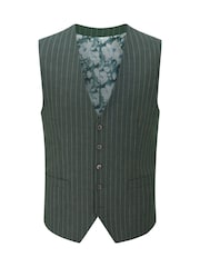 Skopes Green Levins Stripe Suit Waistcoat - Image 3 of 4
