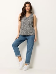 M&Co Black Button Detail Vest Top - Image 2 of 5