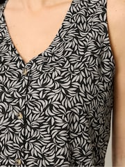M&Co Black Button Detail Vest Top - Image 4 of 5