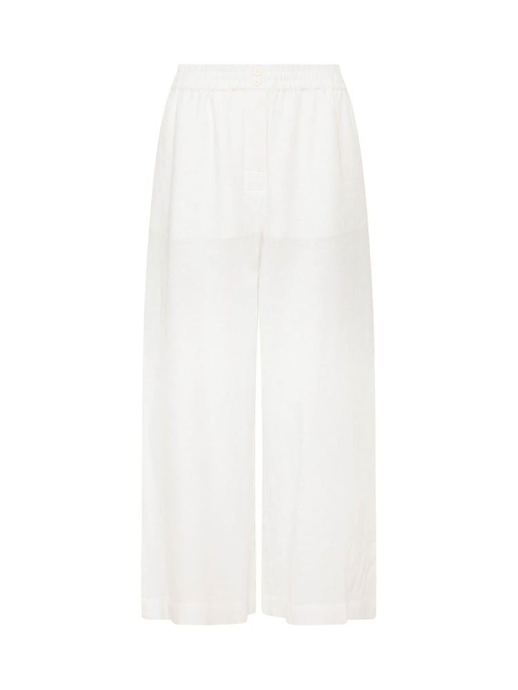PixieGirl White 2 Button Wide Leg Linen Blend Trousers - Image 5 of 5 PixieGirl White 2 Button Wide Leg Linen Blend Trousers - Image 5 of 5