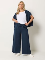 Yours Curve Blue Joggers Sweatshirt & T-Shirt Set 2 Pack - Image 3 of 7