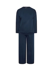 Yours Curve Blue Joggers Sweatshirt & T-Shirt Set 2 Pack - Image 6 of 7