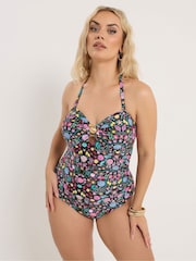 Yours Curve Black Bandeau Swimsuit - Image 3 of 7