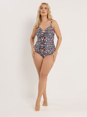 Yours Curve Black Bandeau Swimsuit - Image 4 of 7