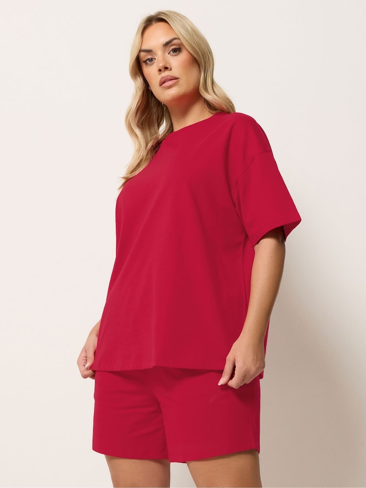 Yours Curve T-Shirt & Sweat Shorts Set 2 Pack - Bild 1 von 5