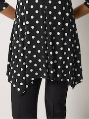 M&Co Black Polka Dot Hanky Hem Top - Image 4 of 5