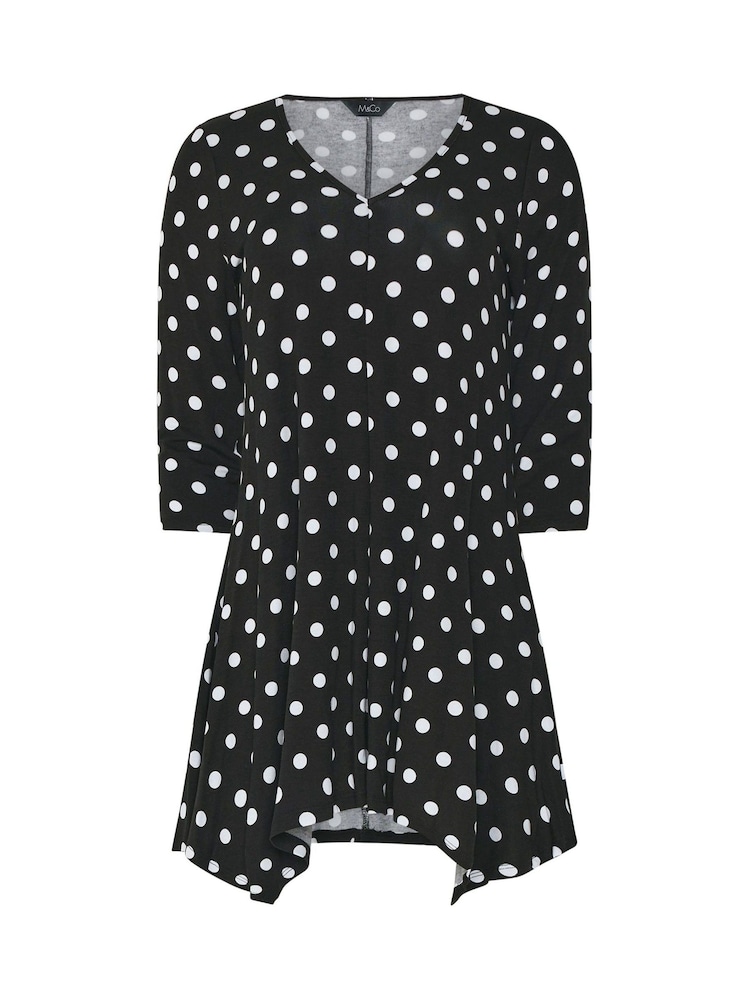 M&Co Black Polka Dot Hanky Hem Top - Image 5 of 5