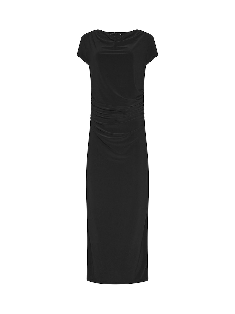 Long Tall Sally Black Cowl Gathered Column Dress - Image 5 of 5 Long Tall Sally Black Cowl Gathered Column Dress - Image 5 of 5