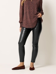 M&Co Black Faux Leather Leggings - Image 2 of 5
