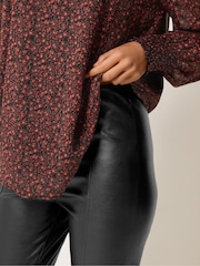 M&Co Black Faux Leather Leggings - Image 4 of 5