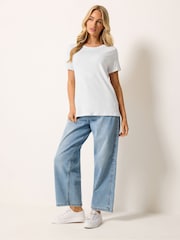 M&Co White Short Sleeve Crew Neck T-Shirts 2 Pack - Image 4 of 8