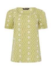 M&Co Green Floral Embroidered Top - Image 3 of 3