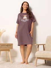 Yours Curve Beary Sleepy Sleeptee Nightdress - Image 2 of 5