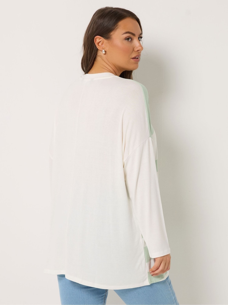 Yours Curve Green Bold Stripe Top - Image 2 of 5