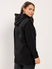 Yours Curve Black Leopard Heart Sequin Hoodie - Image 3 of 5
