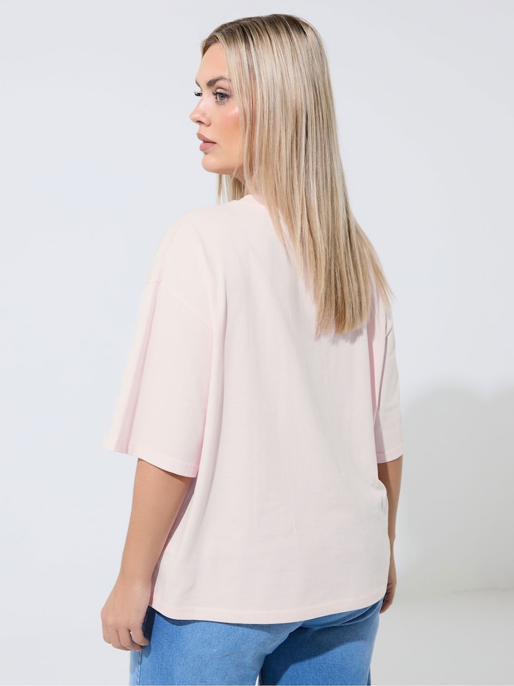 Yours Curve Pink Limited All You Need Is Love  Flowers T-Shirt - Image 2 of 5