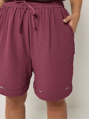 Yours Curve Pink Ladder Detail Shorts - Image 4 of 5