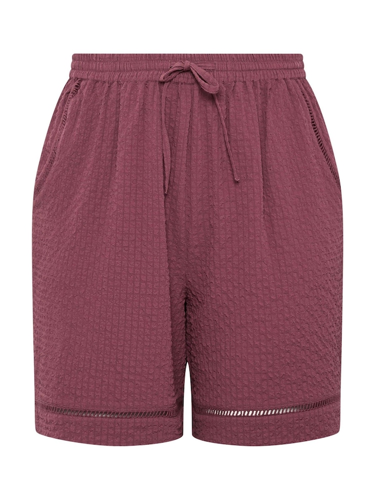 Yours Curve Pink Ladder Detail Shorts - Image 5 of 5 Yours Curve Pink Ladder Detail Shorts - Image 5 of 5