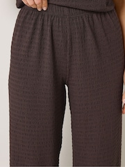 Long Tall Sally Brown Bubble Textured Wide Leg Trousers - Image 4 of 5