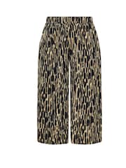 Yours Curve Black Cropped Textured Wide Leg Trousers - Image 5 of 5