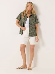 Long Tall Sally Green Embroidered Floral Shirt - Image 3 of 6