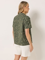 Long Tall Sally Green Embroidered Floral Shirt - Image 4 of 6