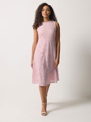 M&Co Pink Lace Lined Skater Dress - Image 2 of 5