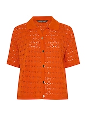 Yours Curve Orange Limited Crochet Shirt - Image 5 of 5