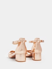 Yours Curve Gold Extra-Wide Fit Twist Front Low Block Heels - Image 3 of 4