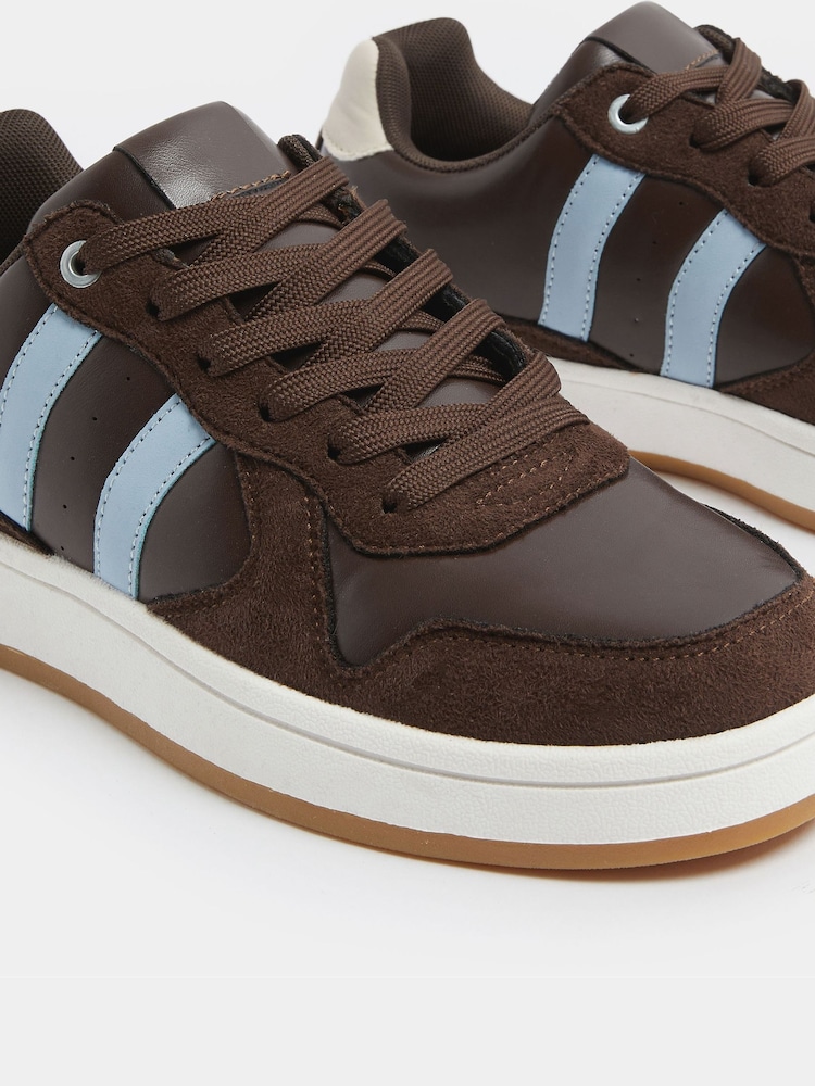 Yours Curve Brown E Wide Fit Padded Lace Up Trainers - Image 6 of 6