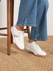 Yours Curve White Extra-Wide Fit Side Stripe Gum Sole Trainers - Image 1 of 1